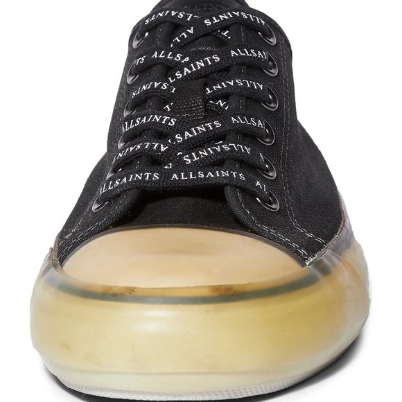 ALLSAINTS Jaxon Black Canvas Low Top Men's Sneakers - Picture 4 of 6